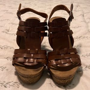 Brown Wedges Heeled Sandles